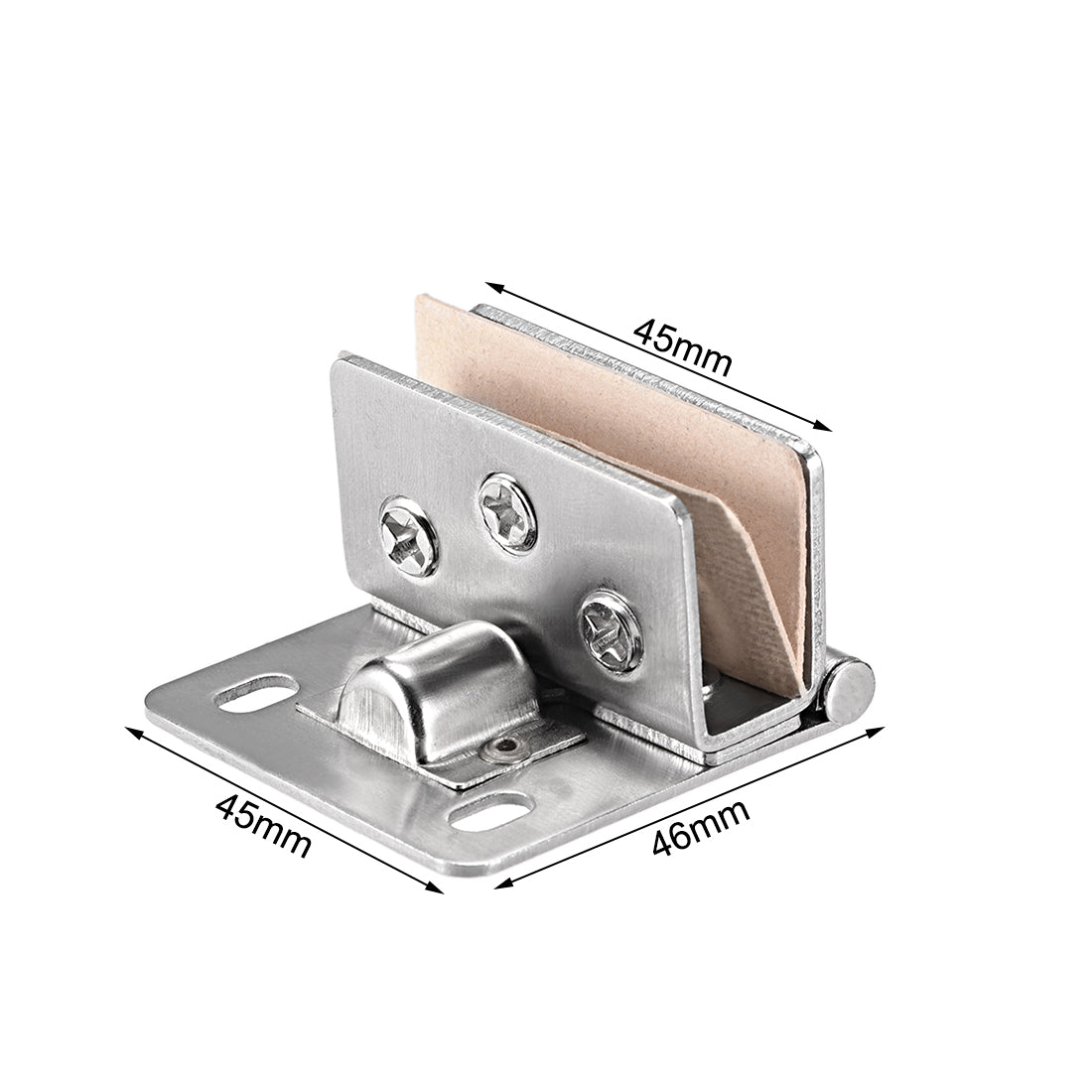 uxcell Uxcell Glass Hinge Cabinet Door Hinge Glass Clamp ,Stainless Steel , for 8-10mm Glass Thickness  2Pcs