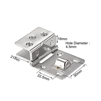 Harfington Uxcell Glass Hinge Cabinet Door Hinge Glass Clamp ,Stainless Steel , for 8-10mm Glass Thickness 4Pcs