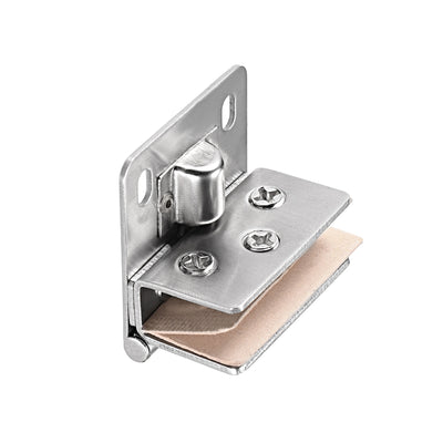 Harfington Uxcell Glass Hinge Cabinet Door Hinge Glass Clamp ,Stainless Steel , for 8-10mm Glass Thickness 4Pcs