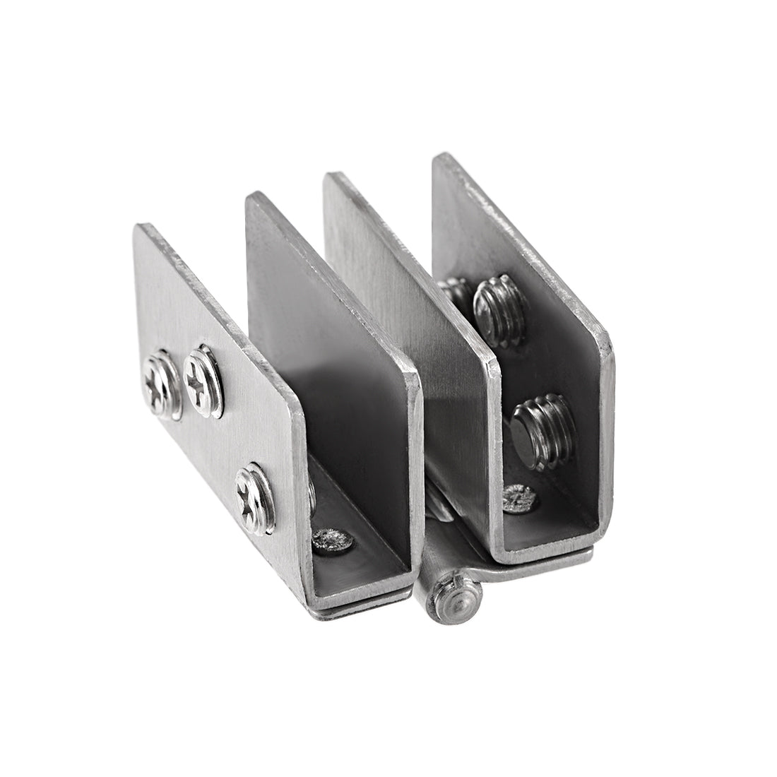 uxcell Uxcell Glass Hinge Cabinet Door Cupboard Showcase  Hinge Glass Clamp ,Stainless Steel , for 8-10mm Glass Thickness 2Pcs