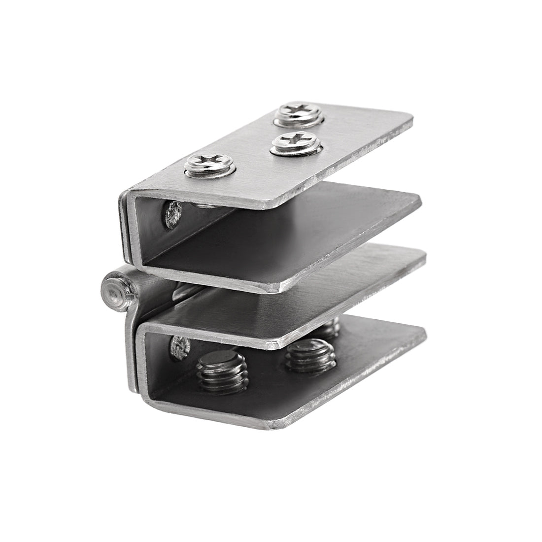 uxcell Uxcell Glass Hinge Cabinet Door Cupboard Showcase  Hinge Glass Clamp ,Stainless Steel , for 8-10mm Glass Thickness 2Pcs