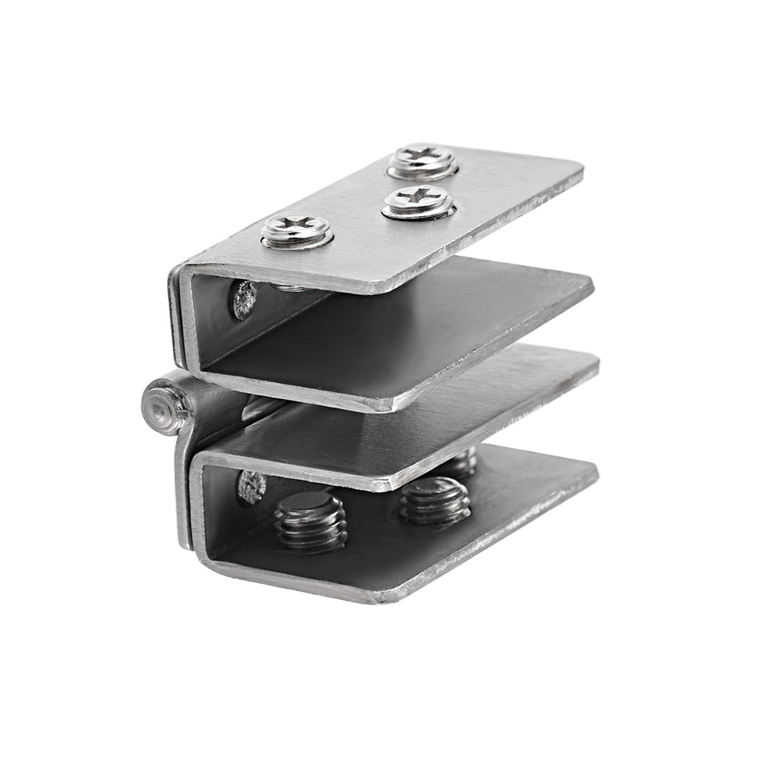 uxcell Uxcell Glass Hinge Cabinet Door Cupboard Showcase  Hinge Glass Clamp ,Stainless Steel , for 8-10mm Glass Thickness 4Pcs