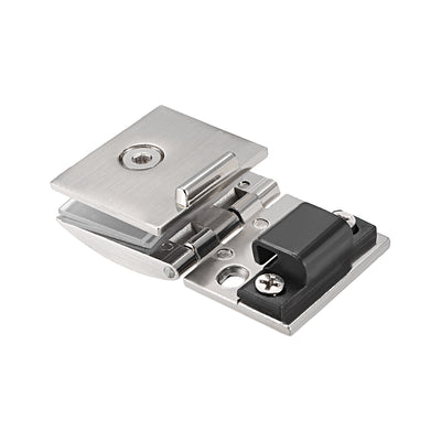 Harfington Uxcell Glass Hinge Cabinet Door Cupboard Showcase  Hinge Glass Clamp ,Zinc Alloy , for 5-8mm Glass Thickness