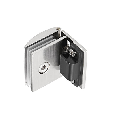 Harfington Uxcell Glass Hinge Cabinet Door Cupboard Showcase Glass Clamp Zinc Alloy Fit for 5mm-8mm Thickness 2pcs