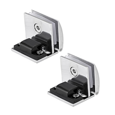 Harfington Uxcell Glass Hinge Cabinet Door Cupboard Showcase Glass Clamp Zinc Alloy Fit for 5mm-8mm Thickness 2pcs