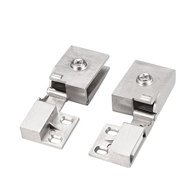 Harfington Uxcell Glass Door Hinge Cupboard Showcase Cabinet Door Hinge Glass Clamp , Zinc Alloy , for 3-5mm Glass Thickness 1Pair