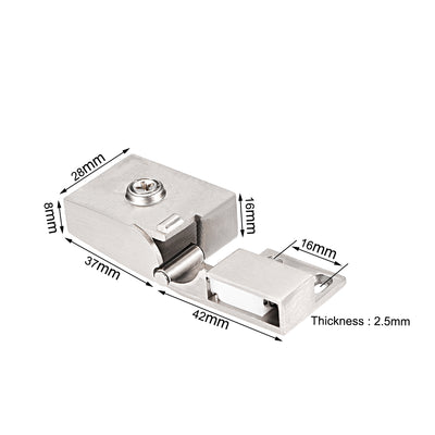 Harfington Uxcell 2Pair Glass Door Hinge Cupboard Showcase Cabinet Door Hinge Glass Clamp , Zinc Alloy , for 3-5mm Glass Thickness