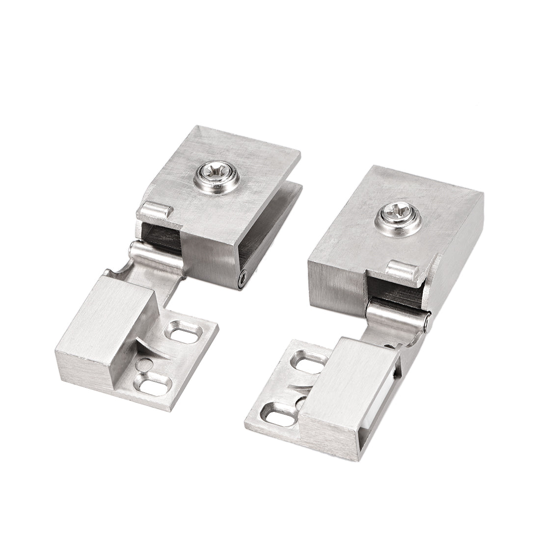 uxcell Uxcell 2Pair Glass Door Hinge Cupboard Showcase Cabinet Door Hinge Glass Clamp , Zinc Alloy , for 3-5mm Glass Thickness