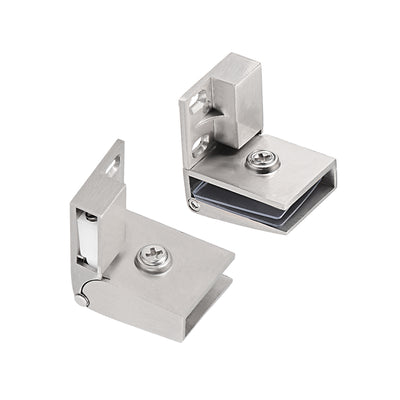 Harfington Uxcell 2Pair Glass Door Hinge Cupboard Showcase Cabinet Door Hinge Glass Clamp , Zinc Alloy , for 3-5mm Glass Thickness