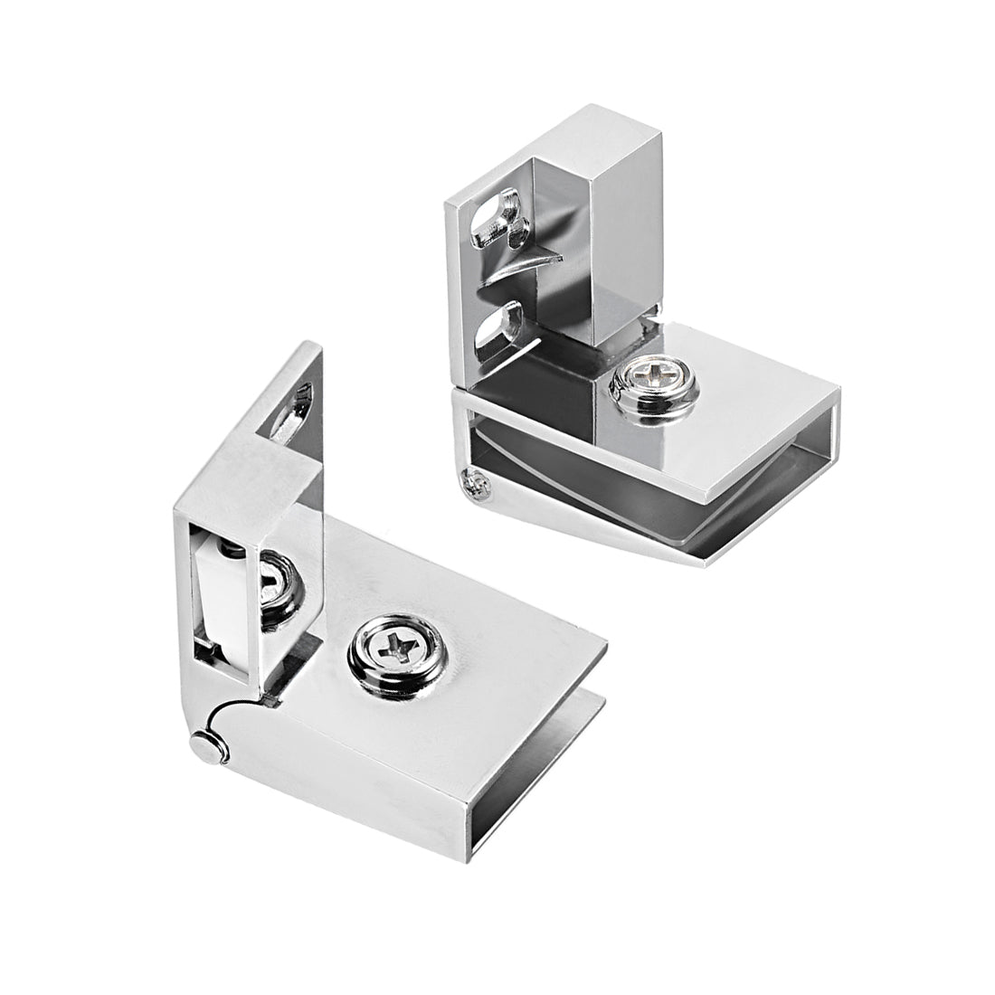 uxcell Uxcell 1Pair Glass Door Hinge Cupboard Showcase Cabinet Door Hinge Glass Clamp , Zinc Alloy , for 3-5mm Thickness