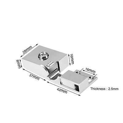 Harfington Uxcell 2 Pair Glass Door Hinge Cupboard Showcase Cabinet Door Hinge Glass Clamp,for 3-5mm Glass Thickness,Zinc Alloy
