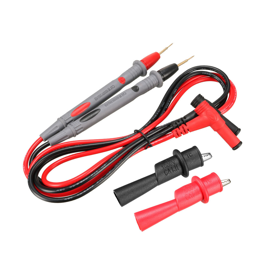 uxcell Uxcell Multimeter Test Leads Banana Plug with Copper Probe﻿ Alligator Clips 20A 4in1 Set