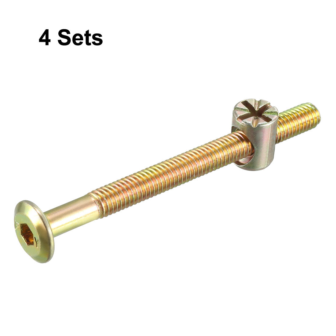 uxcell Uxcell Furniture Bolt Nut Set Hex Socket Screw with Barrel Nuts