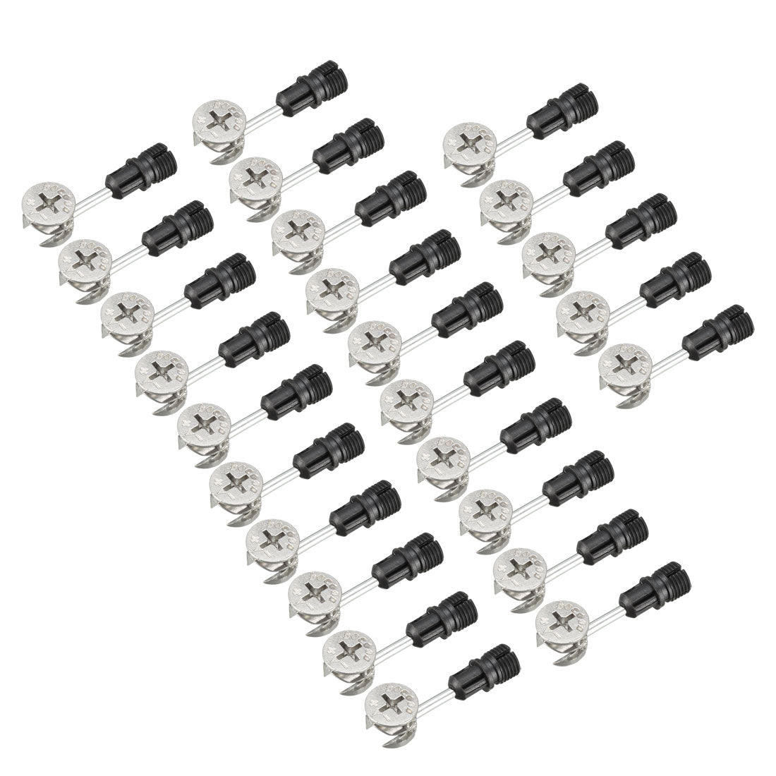 uxcell Uxcell 25 Sets Furniture Connecting 15mm OD Eccentric Wheel Cam Fitting Silver Tone