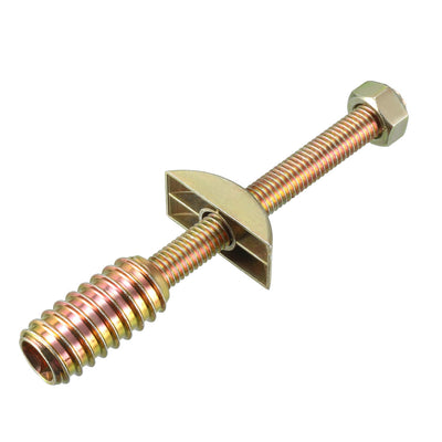 Harfington Uxcell 2 Sets Furniture Hardware Zinc Plated Half-Moon Nut Connecting Fitting Bronze Tone