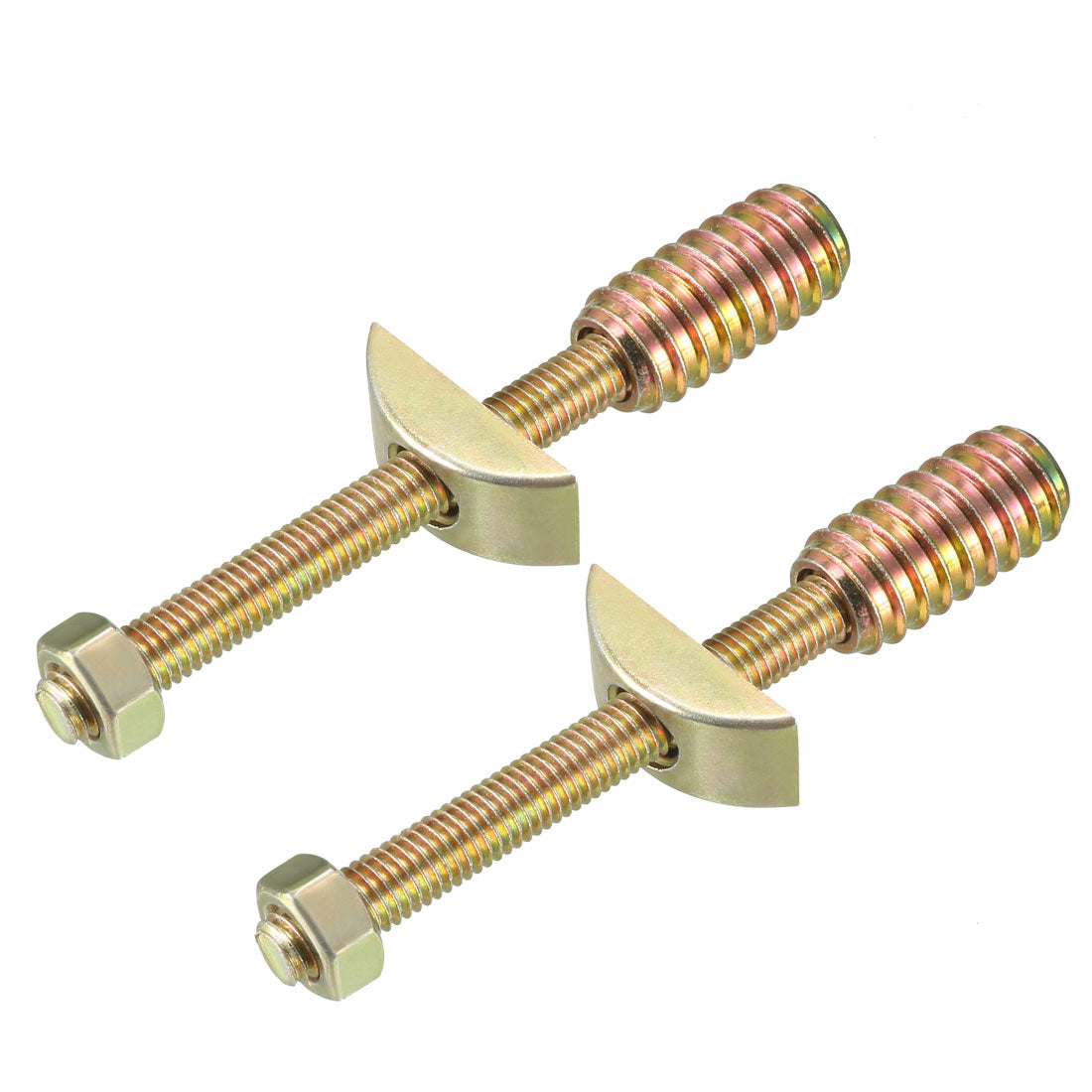 uxcell Uxcell 2 Sets Furniture Hardware Zinc Plated Half-Moon Nut Connecting Fitting Bronze Tone
