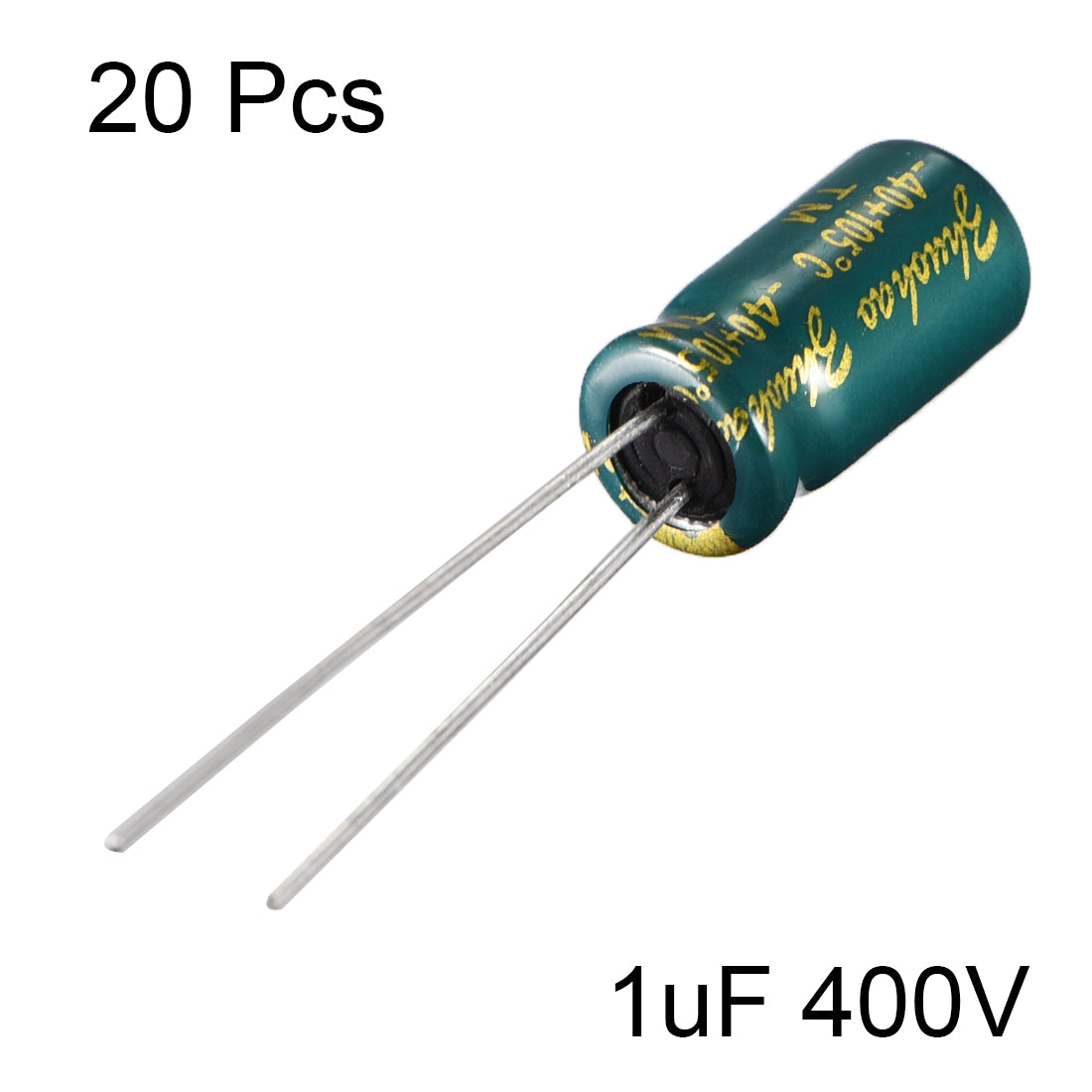 uxcell Uxcell Aluminum Radial Electrolytic Capacitor Low ESR Green with 1uF 400V 105 Celsius Life 3000H 6.3 x 12 mm High Ripple Current,Low Impedance 20pcs