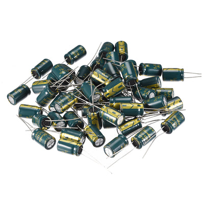 Harfington Uxcell Aluminum Radial Electrolytic Capacitor Low ESR Green with 10uF 400V 105 Celsius Life 3000H 8 x 12mm High Ripple Current,Low Impedance 50pcs