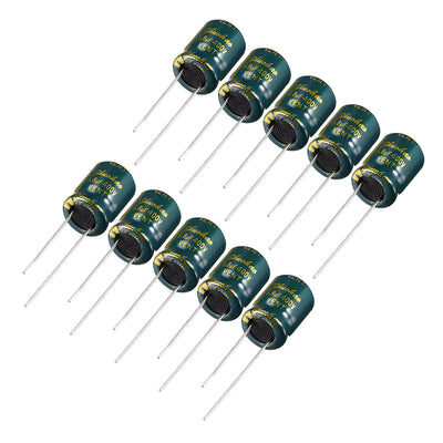 Harfington Uxcell Aluminum Radial Electrolytic Capacitor Low ESR Green with 6.8uF 400V 105 Celsius Life 3000H 10 x 13mm High Ripple Current,Low Impedance 10pcs