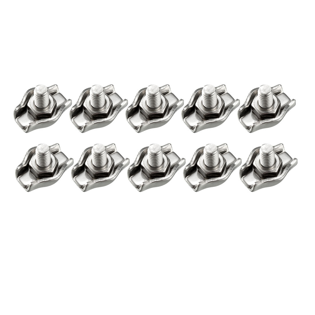 uxcell Uxcell 10Pcs 316 Stainless Steel Single Wire Rope Clip Cable Clamp Suit for 0.8-1.5mm Rope