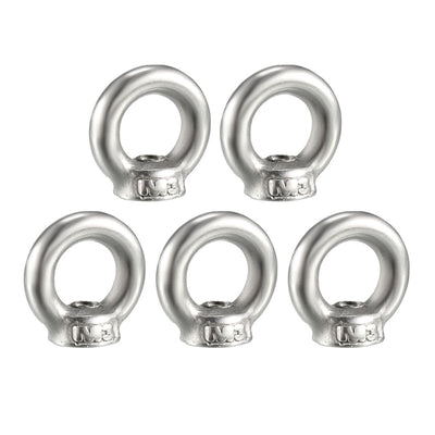 Harfington Uxcell M3 Female Thread 304 Stainless Steel Lifting Eye Nuts Ring 5pcs