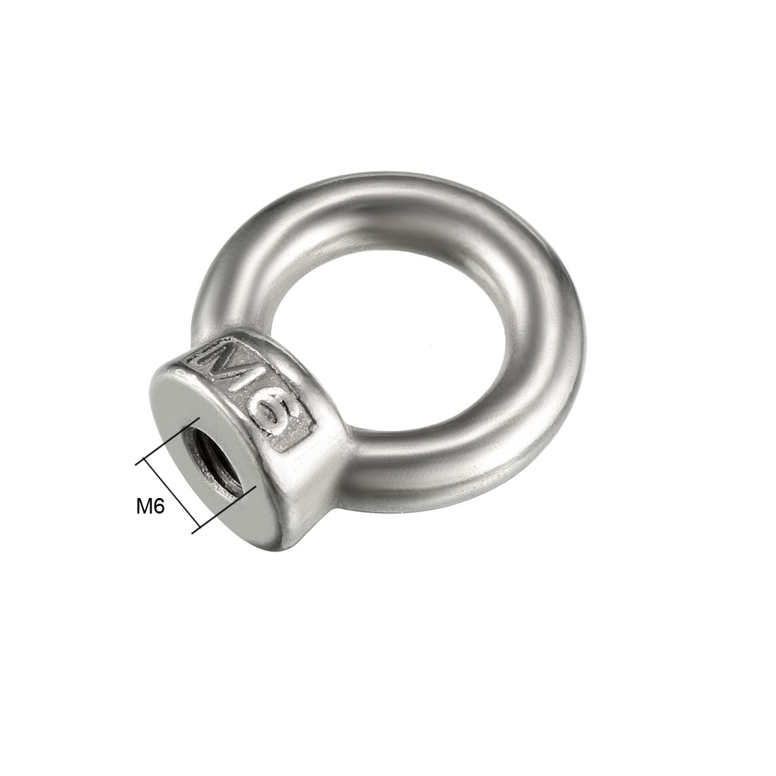 uxcell Uxcell M6 Female Thread 304 Stainless Steel Lifting Eye Nuts Ring 2pcs