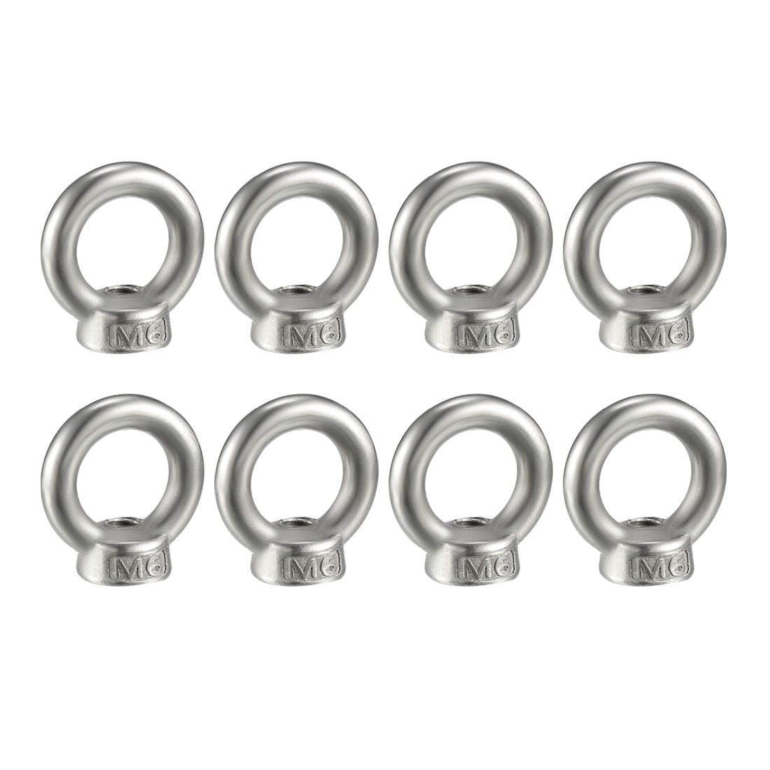 uxcell Uxcell M6 Female Thread 304 Stainless Steel Lifting Eye Nuts Ring 8pcs