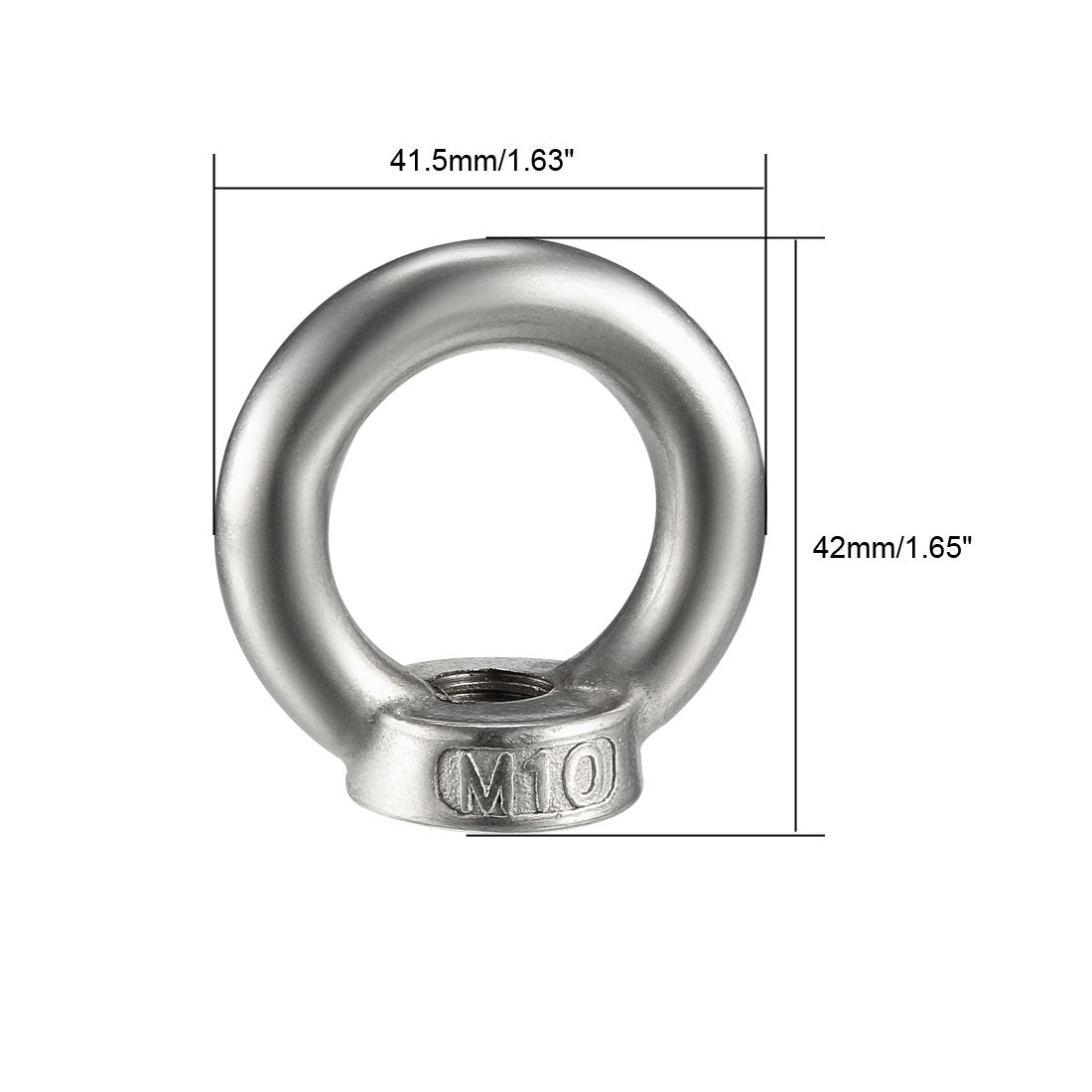 uxcell Uxcell M10 Female Thread 304 Stainless Steel Lifting Eye Nuts Ring 2pcs