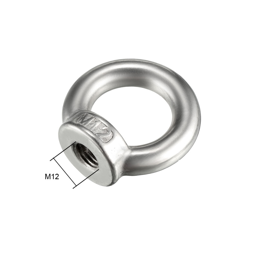 uxcell Uxcell M12 Female Thread 304 Stainless Steel Lifting Eye Nuts Ring 2pcs