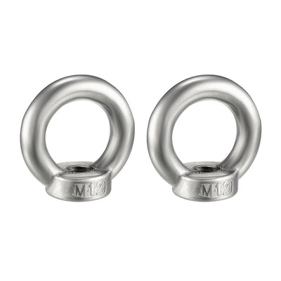 Harfington Uxcell M12 Female Thread 304 Stainless Steel Lifting Eye Nuts Ring 2pcs