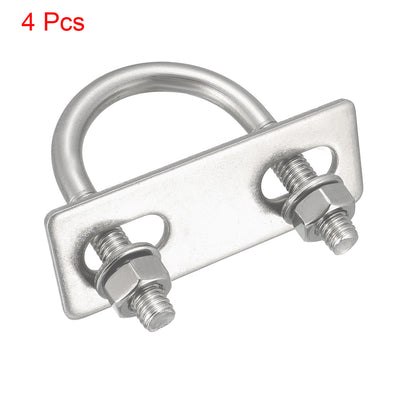 Harfington Uxcell U-Bolts M6 D x 27mm W x 47mm L 304 Stainless Steel with Nuts Frame 4Pcs