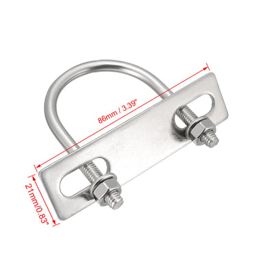 Harfington Uxcell U-Bolts M6 D x 42mm W x 65mm L 304 Stainless Steel with Nuts Frame 4Pcs