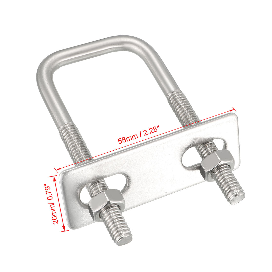 uxcell Uxcell U-Bolts 304 Stainless Steel with Nuts Frame Straps