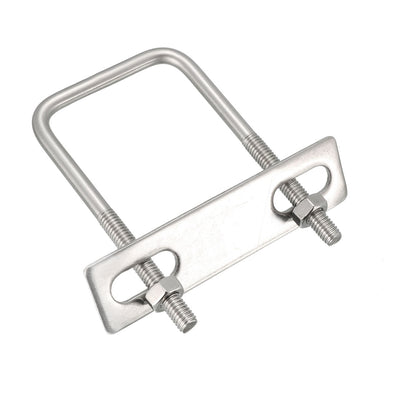 Harfington Uxcell Square U-Bolts M6 D x 45mm W x 85mm L 304 Stainless Steel with Nuts Frame