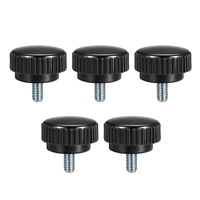 Uxcell Uxcell M8 x 20mm Male Thread Knurled Clamping Knobs Grip Thumb Screw on Type  5 Pcs