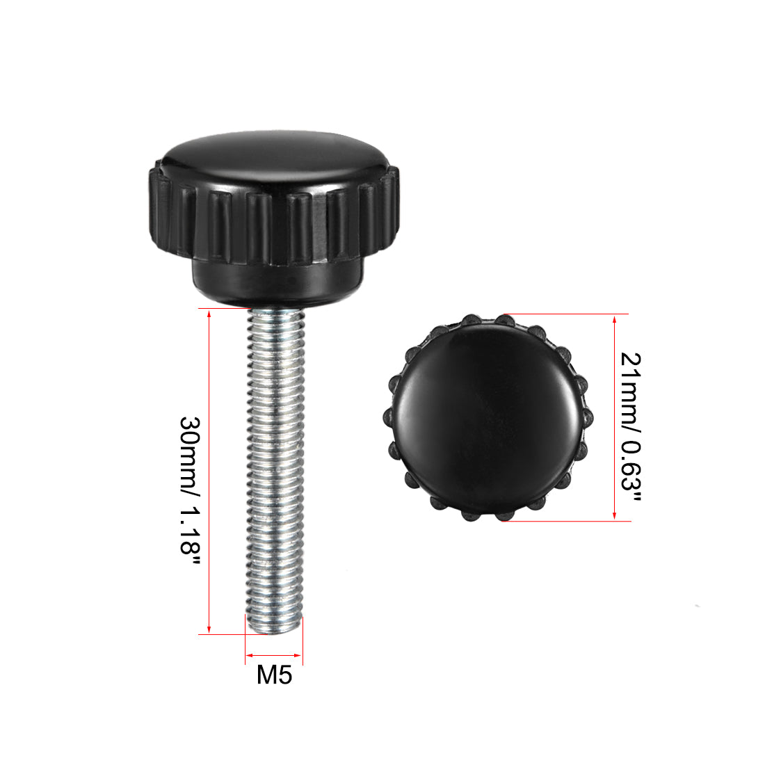 Uxcell Uxcell M4 x 16mm Male Thread Knurled Clamping Knobs Grip Thumb Screw on Type 8 Pcs