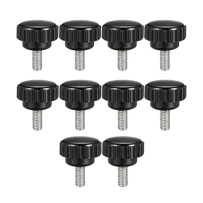 Harfington Uxcell M5 x 15mm Male Thread Knurled Clamp Knobs Grip Thumb Screw on Type Round Head 10 Pcs