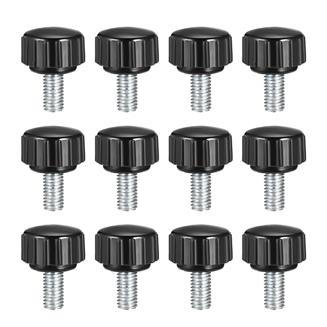 uxcell Uxcell Male Thread Knurled Clamping Knobs Grip Thumb Screw on Type 12 Pcs