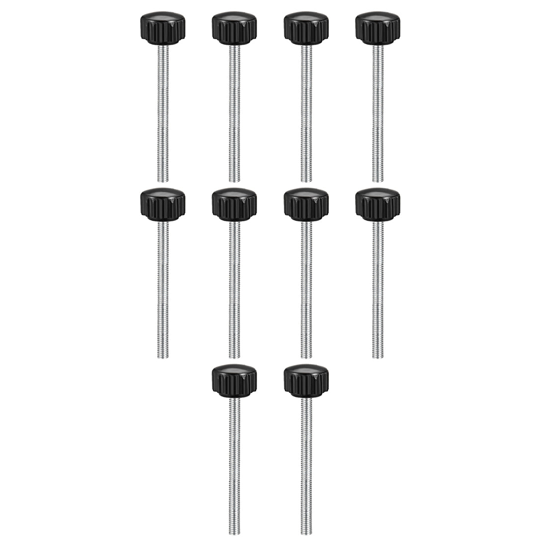 Uxcell Uxcell M5 x 15mm Male Thread Knurled Clamp Knobs Grip Thumb Screw on Type Round Head 10 Pcs