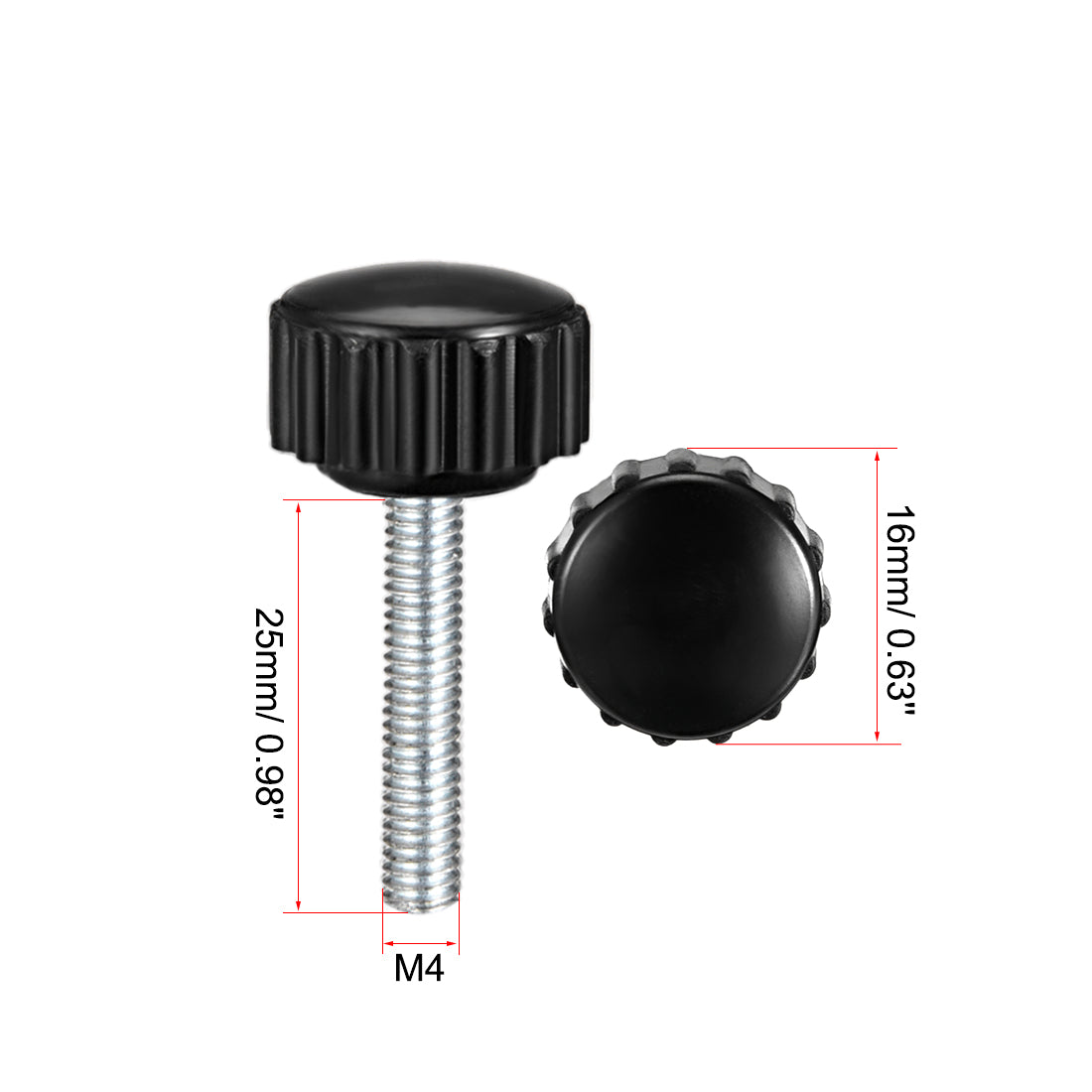 Uxcell Uxcell M6 x 20mm Male Thread Knurled Clamping Knobs Grip Thumb Screw on Type 10 Pcs