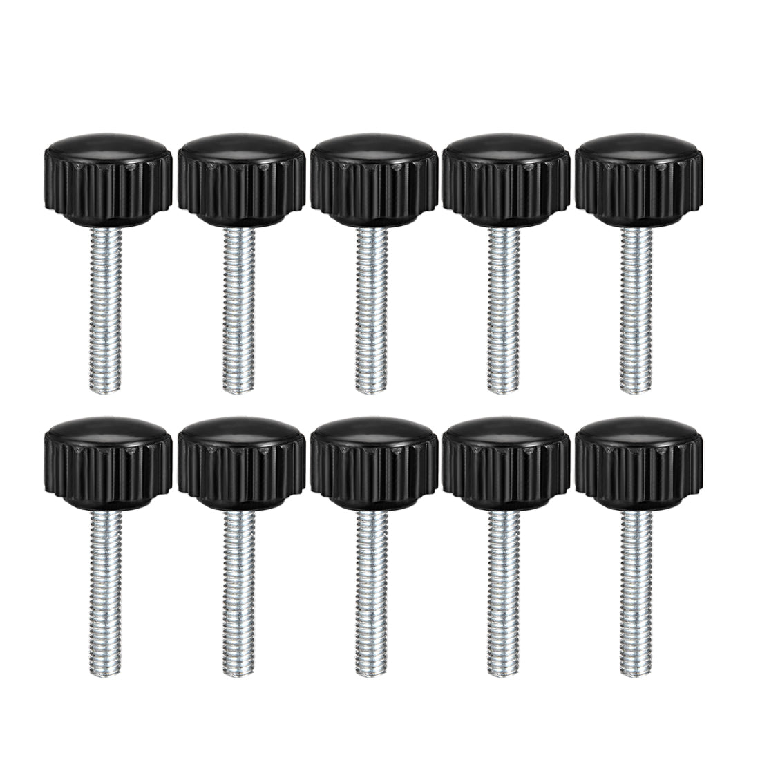 Uxcell Uxcell M6 x 20mm Male Thread Knurled Clamping Knobs Grip Thumb Screw on Type 10 Pcs