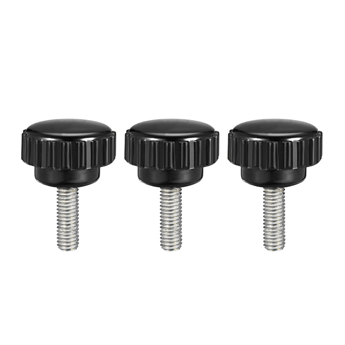 Uxcell Uxcell M5 x 15mm Male Thread Knurled Clamping Knobs Grip Thumb Screw on Type Round Head 3 Pcs