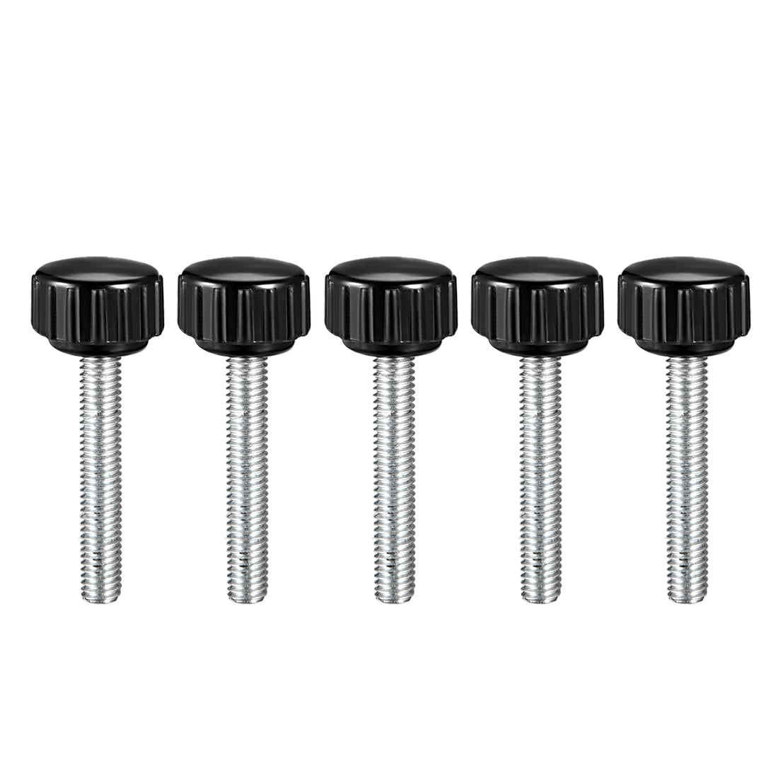 Uxcell Uxcell M5 x 20mm Male Thread Knurled Clamping Knobs Grip Thumb Screw on Type Round Head 5 Pcs