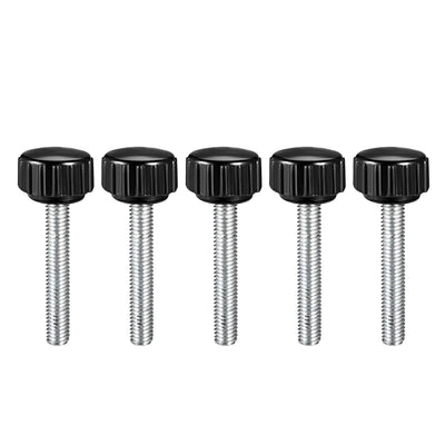 Harfington Uxcell M5 x 20mm Male Thread Knurled Clamping Knobs Grip Thumb Screw on Type Round Head 5 Pcs