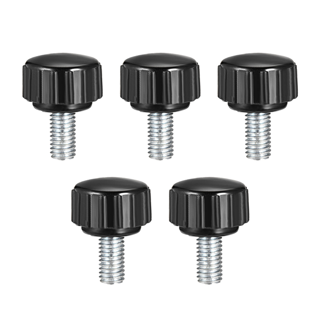 Uxcell Uxcell M6 x 20mm Male Thread Knurled Clamping Knobs Grip Thumb Screw on Type 5 Pcs