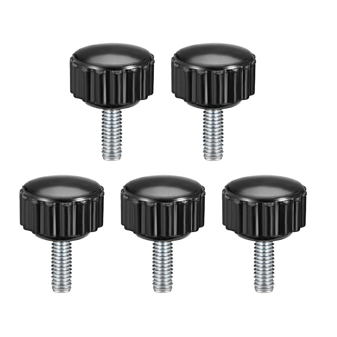 Uxcell Uxcell M6 x 20mm Male Thread Knurled Clamping Knobs Grip Thumb Screw on Type 5 Pcs