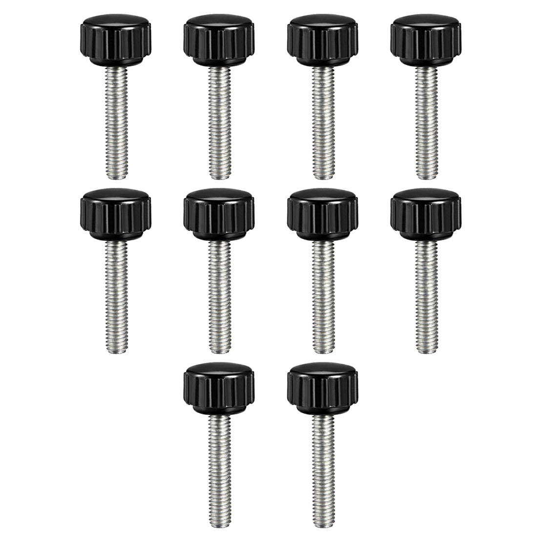 Uxcell Uxcell M5 x 15mm Male Thread Knurled Clamp Knobs Grip Thumb Screw on Type Round Head 10 Pcs