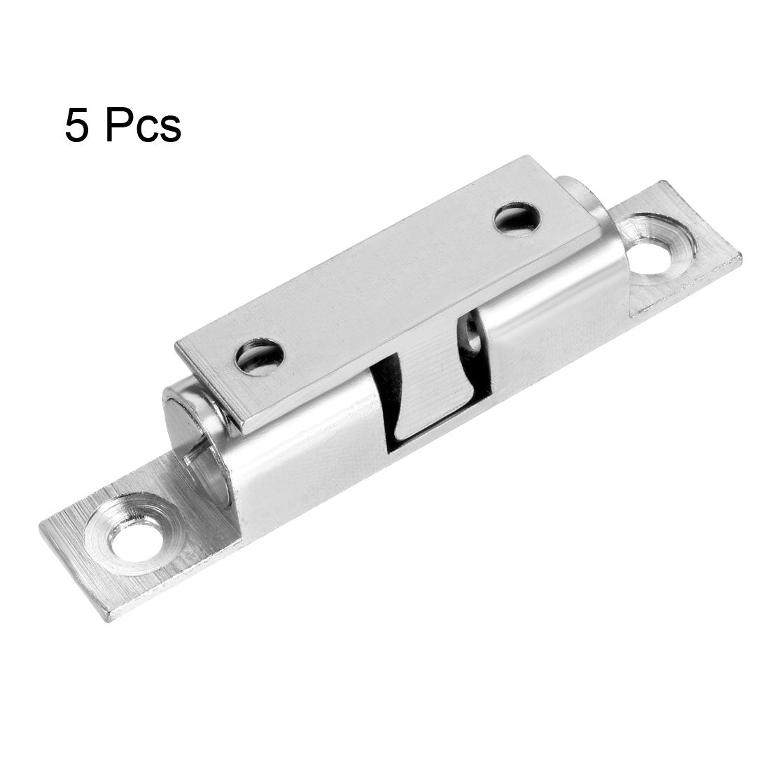 uxcell Uxcell 5pcs Cabinet Door Closet Brass Double Ball Catch Tension Latch 70mm Length Silver Tone