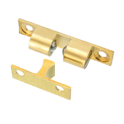 Harfington Uxcell Cabinet Door Closet Brass Double Ball Catch Tension Latch 50mm L Gold Tone