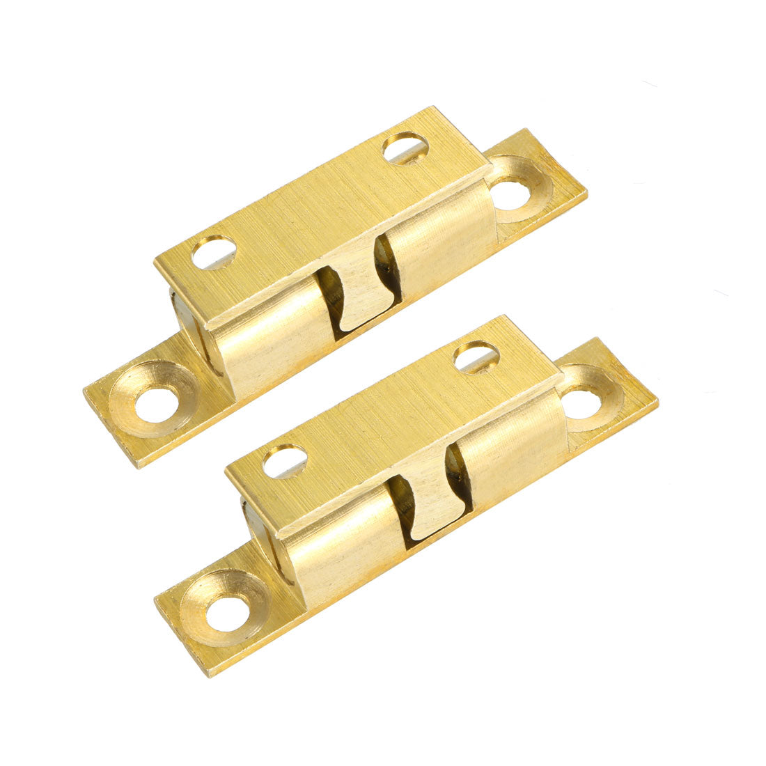 uxcell Uxcell 2pcs Cabinet Door Closet Brass Double Ball Catch Tension Latch 50mm Length Gold Tone